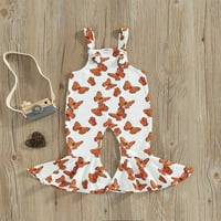 Musuos Kids Baby Girl Sprender Jumpsuit Summer Print Lea Lee Flare Pants Rompers за бебето бебе
