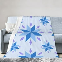 Звездна снежинка синьо одеяло, пухкаво меко уютно одеяло фланелно плюшено диван от микрофибър 80 x60