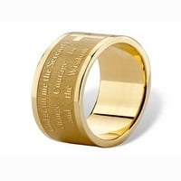 Молитвен пръстен за молитвен надпис в златна йонна неръждаема стомана
