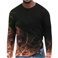 Суичъри за котони за мъжки пламъци Графични 3D върхове пролет есен есен кръг на шията с дълъг ръкав под котлени тениски върхове блуза блуза