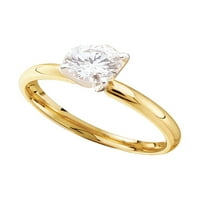Jewels 14kt жълто злато дамски кръг диамант I JK SOLITAIRE Булчински сватбен годежен пръстен 1. cttw