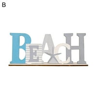 HADANCEO Дървени орнаменти Писмо модели за стрелба Ууд плаж океан декоративна плака за дома