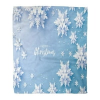 Хвърлете одеяло топло уютно печат фланел оригами снеговалеж Весели Коледа Поздрави бели отрязани снежни люспи щастлива нова година удобно меко за диван и диван