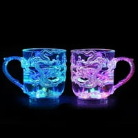Акрилни светещи флаш чаши дракон модел пиене чай лате кафе чаши уиски стъклени чаши напитки