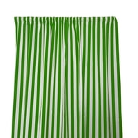 Памучен завеса ивици от печат с широка ивица зелено и бяло