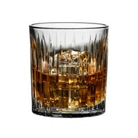 Стъклен комплект кръгло уиски стъкло - винтидж кристален алкохол, уиски, текила, шотландски, бяло вино, ром, мъжки подарък, коктейл с дебело тежест до дъното 350ml
