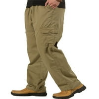 Амшибел мъжки свободни годни панталони с прави крак, леки еластични талии с твърд цвят прав крак за работа панталони
