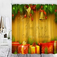 Коледна завеса за душ камина xtmas дърво Коледна домашна декорация за баня зима Нова година плат за окачване на завеси