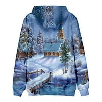 Cuoff Sweathirt Hoodies for Men Коледен моден печат свободен и Wo дълъг ръкав пуловер с качулка сребро 3x