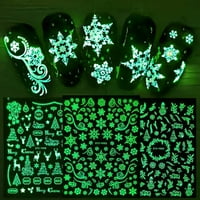 Bcloud светещ коледни снежинки стикери за нокти за лепило декори за маникюр декор