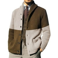 Loopsun Fleece Juge Men Mody Mody Men's Casual Long Loneve плетен дълъг кардиган върхове блуза палто