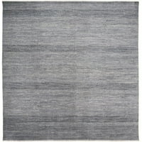 Homeroots ft. Сребърна вълнена раирана ръка, плетена правоъгълна площ килим