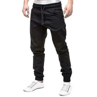 Аутмолни мъжки панталони пот панталони еластични джогинг спортни торбички джобове панталони за мъже товарни панталони