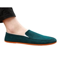 Daeful Men Flats Comfort Небрежно хлъзгане на обувки на мокасини Corduroy Неплъзгащи се ловерски мъже дишащи обувки за ходене Зелено 8.5