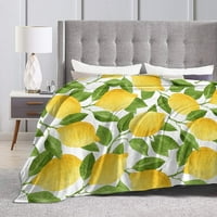 Лимоново одеяло хвърлете меко топло леко одеяла от фланели от руно за момчета момичета мъжки дамски декор за спални холи диван диван през всички сезони 50 x40