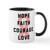 Cafepress - Надежда на вярата Смелост любов - Оз керамична чаша - Новост за чаена чаша за кафе