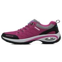 Lacyhop дами маратонки Дишащи атлетични обувки Комфортно обучители бягащи възглавнички пешеходни обувки Леки спортни сливи Червено 4.5