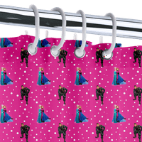 Замразена завеса за душ, карикатура за душ завеса душ завеса водоустойчив плат розов душ завеса куки за душ завеса за деца