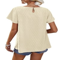Grianlook дами тениска солидна цветна тениска екипаж на врата летни върхове жени удобна туника блуза хлабав къс ръкав тий кайрика s