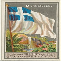Марсилия, от серията City Flags за печат на плакати за цигари на Allen & Ginter