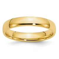 Карат в Karats 10K Yellow Gold Wide Band Lightweight Comfort -Fit сватбен пръстен размер -7