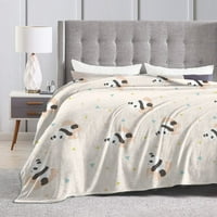 Розово сладка карикатура панда хвърляне на одеяло, пухкаво меко уютно одеяло фланелен плюшен диван от микрофибър 50 x40