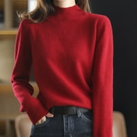 Пуловери за пуловери за есен Akiihool за жени с дълъг ръкав удобен кабел плетен плаж пуловери пуловери