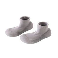 Wazshop Kids Yoga Shoes Плоски чорапи хлъзга се върху апартаменти Небрежно кръгло пръст Плажни обувки Женски светещи светлини светещи сиви 6.5c-7c