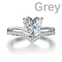 Пръстени сребро блестящи пълен диамантен пръстен Цветни геометрични скъпоценни камъни Женски диамантен пръстен най -добър подарък