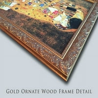 Quai de Montebello, Notre Dame Gold Ornate Wood Famed Canvas Art от Edouard Cortes
