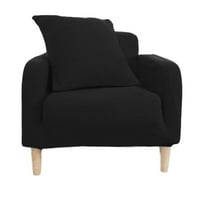 Worallymy Mini секционен капак на дивана за мебел за мебели за възглавница мебел протектор мек с еластично дъно за детски кучета котки, сплетен плат Черно