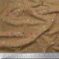 Soimoi poly georgette тъкан текстура и триъгълник геометрични отпечатъци от плат по двор
