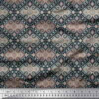 Soimoi Japan Crepe Satin Fabric Aztec Kilim Print Fabric край двора
