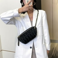 Модна модна чанта жени нова верига чанта за пратеник на рамото Ins Street Dumpling Bag-черно