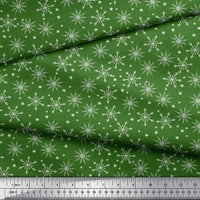 Soimoi Green памучен фланелка тъкан снежни люспи и тъкан за печат на звезда от двор широк