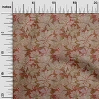 Oneoone Georgette Viscose Dark Rose Brown Fabric Asian Batik Floral Coulting Consusties Print Sheing Fabric до двора