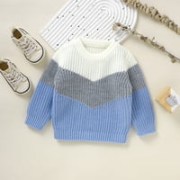 Бебе суичър за малко дете бебе момиче момче пачуърк плетен пуловер топъл суичър с дълъг ръкав риза върхове плетени есенни зимни дрехи Суичър на детето небето синя 9