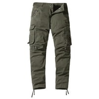 Entyinea Mens Cargo Pants Fashion Watersestant Stretch Cargo Pants Лека пешеходна работа панталони Зелени 3XL