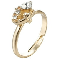 Женски диамантен колие Обеци на пръстен за биене на вентилатор Диамантен висулка Обеци на пръстена Злато злато