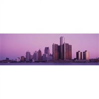 Сгради в печат на плакат в град Детройт Мичиган от - 12