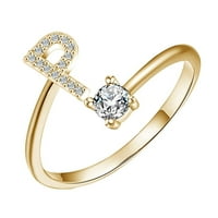 Dengmore Ring изискана модна английска азбука в стил пръстен буква модна медна пръстен