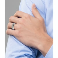 Сребърен сребро полиран окислен шаблон за мъжки пръстени - JBSP