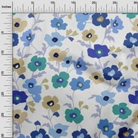 OneOone Cotton Jersey Blue Fabric Floral Craft Projects Decor Fabric Отпечатани от двора широк