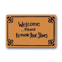 Winhome смешни цитати добре дошли, моля, премахнете обувките си поли за подли килими на открито вътрешен портиер 23.6x