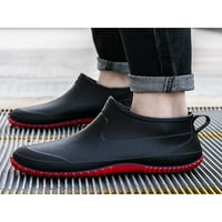 Wootbling Men's Lightweight Flat Rain Boots Outdoor Commental Safty Fashion Bootie Garden Work обувки