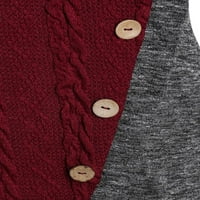 Grianlook жени пуловер зимен топъл джъмпер върхове каул врат пуловер дами ежедневни плетени пуловери с дълъг ръкав вино червено 2xl
