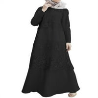 Жени мюсюлмански рокли с флорална бродерия с дълъг ръкав