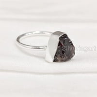 Естествен гранат пръстен, груб гранат скъпоценен пръстен, януари роден камък, обикновен пръстен, сребро на стерлинги, женски пръстен, Коледа, Деня на благодарностт?