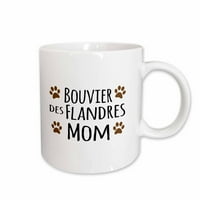 3Drose Bouvier des Flandres Dog Mom - Doggie by Breed - Brown Muddy Paw Prints Love - Doggy Lover Pet собственик - керамична халба, 15 -унция