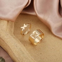 Dengmore Ring Butterfly Rings for Women Teen Girls Gold Plated Funky Split Gifts Бижута